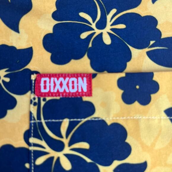Dixxon Button Up Shirt Mens XL Aloha Series D-Lite Yellow Hibiscus Short Sleeve - Picture 10 of 14